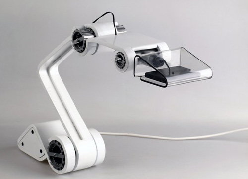 白色折疊式工業臺燈設計